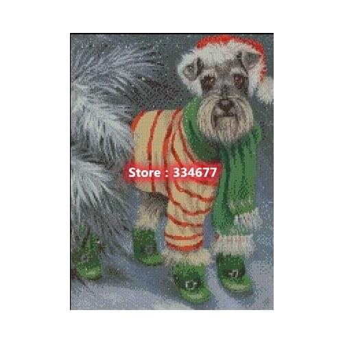 Christmas Puppy Cute Sewing Kit Top Quality Embroidery Needlework 11CT 14CT Unprinted Art Cross Stitch Kits DIY Handmade Decor