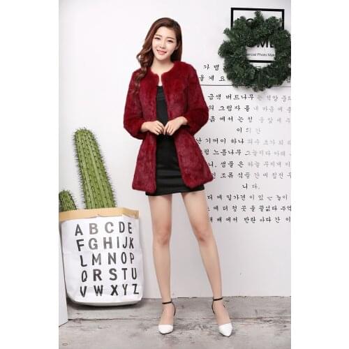 YUNSUE 100% Real Rabbit Fur Coat New Winter Long Fur Coats Women Natural Rabbit Fur Jacket Outerwear manteau femme LX2480