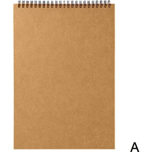 Retro Spiral Coil Sketchbook Kraft Paper Notebook Sketch Pad Diary Painting Memo Book Note Sketch Student Pad Journal N8L5
