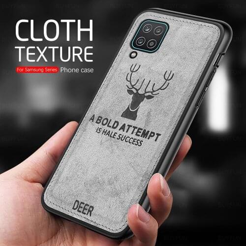 Cloth Frabic Phone Case For Samsung Galaxy A12 A11 A31 A51 A71 A21s Shockproof Ultra-thin Phone Back Soft Cover For Samsung A12
