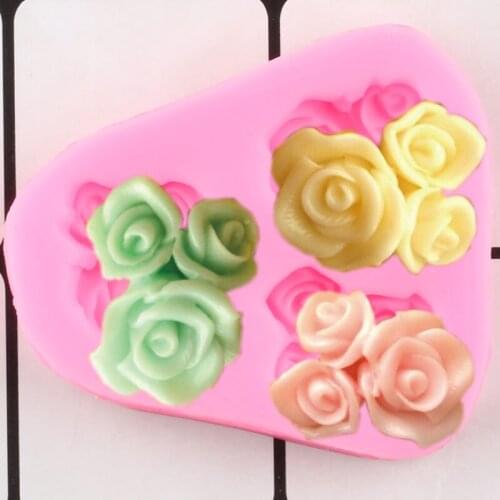 3D Rose Flower Silicone Mold Wedding Cupcake Topper Fondant Cake Decorating Tools Sugarcraft Candy Clay Chocolate Gumpaste Mould