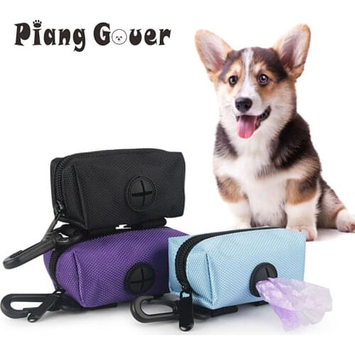 Outdoor Pick Up Poop Bag Portable Pure Color Pet Poop Waste Bags Holder Garbage Dog Bag