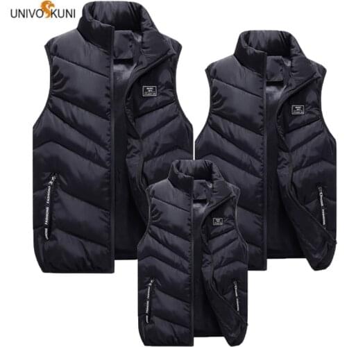 UNIVOS KUNI 2019 Autumn Winter Family look Vest Boys Girls Coat Waistcoat Parent-child Family Costumes Big Size 4XL Q6021