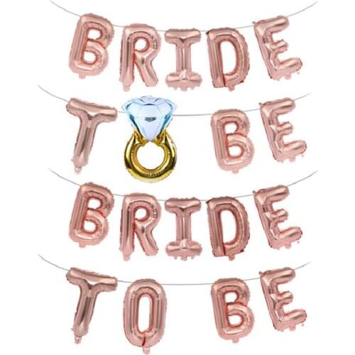 16inch Rose Gold Bride to be Letter Foil Balloon Wedding Bridal Shower Engagement Hen Party Decoration Bachelorette Party Supply