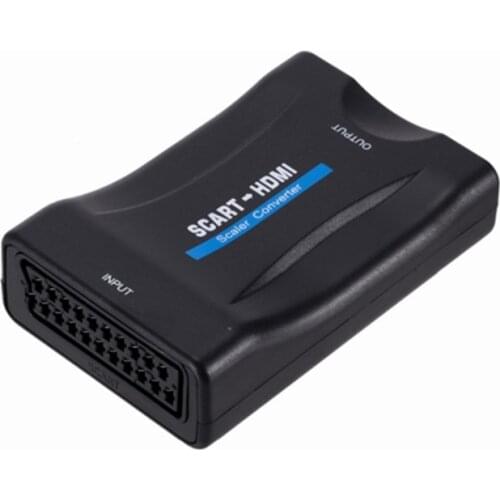 1080P SCART To HDMI-compatible Video Audio Upscale Converter Adapter for HD TV DVD for HDTV Sky Box STB Plug and Play with Cable