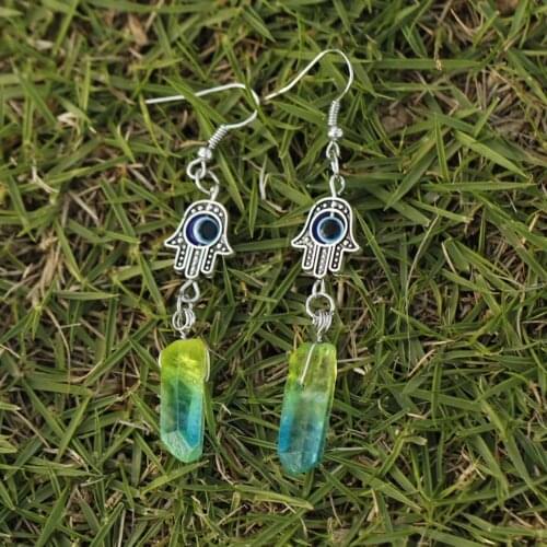 Raw Crystal Jewelry Devil Earrings Wicca Jewelry Witch Jewelry Original Crystal Earrings Gift