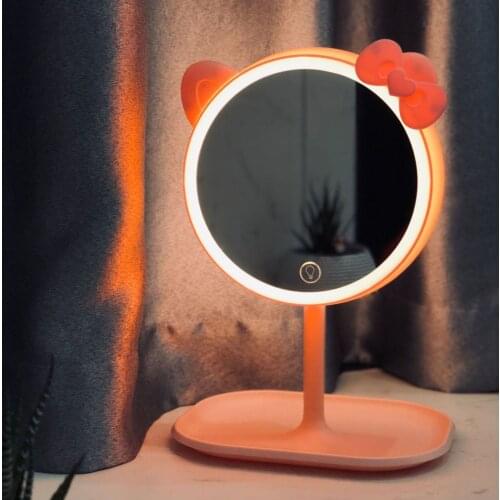 Cat Makeup Mirror With Led Standing Mirror Screen Vanity Adjustable Light For Office Cosmetics Makeup Mirror
