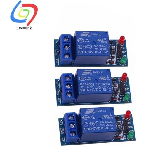 1 channel Blue board relay module 5V12V24V with optocoupler isolation relay module output high level trigger electronic DIY