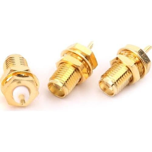 10pcs SMA-KY RF Connectors SMA Female Nut Bulkhead Handle Deck Clip Solder Cup