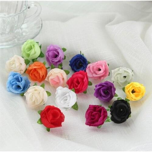 14 colors Artificial Flowers Silk Rose flower Heads For Party Wedding Decoration Home Fake Flower Wall Decor LX6155