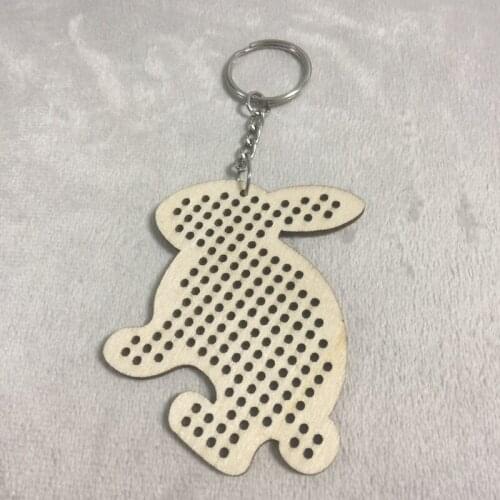 20pcs laser cut wood crafts rabbit keychain animal keychain