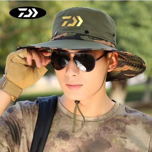 2020 Daiwa Summer Outdoor Fishing Hat Mens Korean Mountaineering Sun Hat Casual Camouflage Beach Hat