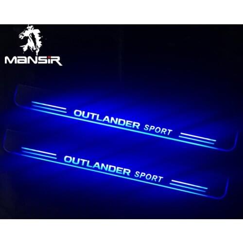 4PCS Acrylic LED Welcome Pedal Car Scuff Plate Pedal Door Sill Pathway Light For Mitsubishi Outlander Sport 2011 2012 - 2019