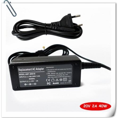 AC Adapter 20V 2A 40W for Lenovo IdeaPad S9 S10 S12 S9e S10-2 S100 S205 MSI Power Supply Cord Battery Charger