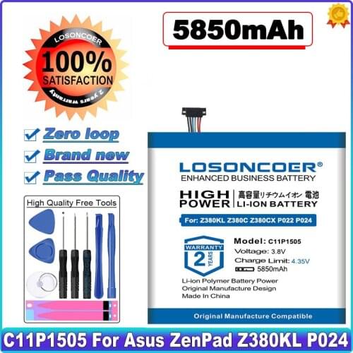 LOSONCOER 5850mAh C11P1505 Battery For Asus ZenPad 8.0 Z380KL P024 Z380C P022 Z380CX Z380M Z380KNL (M800M)( R800M) (Z0380M)