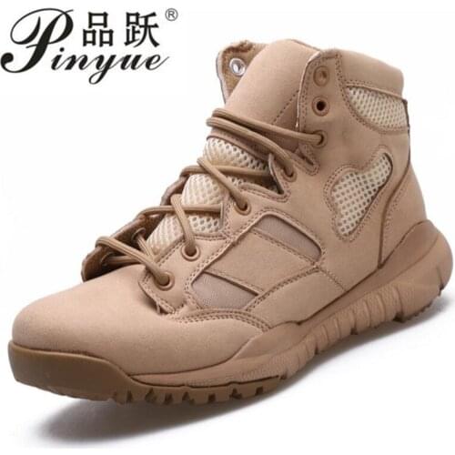 Tactical Boots Military Desert Combat Boots Outdoor Shoes Waterproof Breathable Wearable with Zip Boots Hiking EUR size 37--46