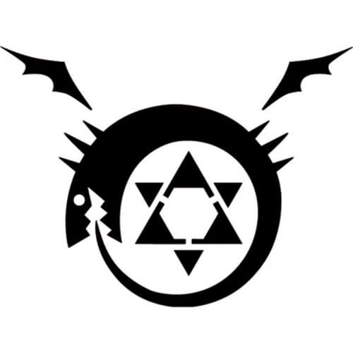 Fullmetal Alchemist Homunculus Anime Vinyl Car Sticker Waterproof Car Window Body Decorative Stickers Accessories Black/Silver