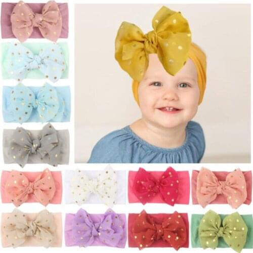 Kids Girls Headband for Toddler Child Lace Bow Headwear Solid Color Bands Spring Summer Photography props baby hair accessories