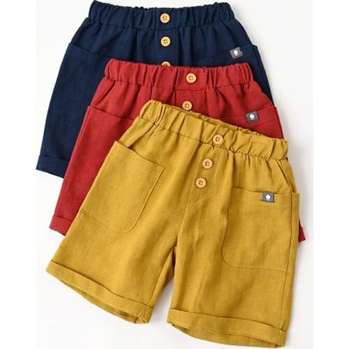 Childrens Cotton Shorts 2020 Summer New Boys' And Girls' Breathable Pants Solid Color Kids Short Pant BC941