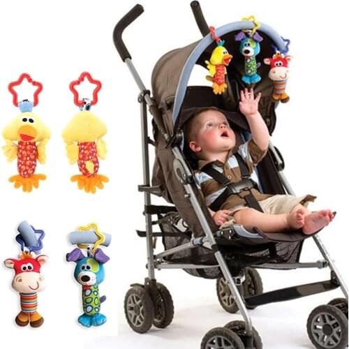 Baby Kids Rattle Toys Cartoon Animal Plush Hand Bell Baby Stroller Crib Hanging Rattles Infant Baby Toys Gifts