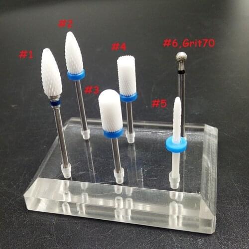 EasyNail~1pcs hot Blue Ceramic Nail Drill Bit Pedicure Machine Remove nail Calluses Bit Tools ElectricDrill 3/32" Nail Tools