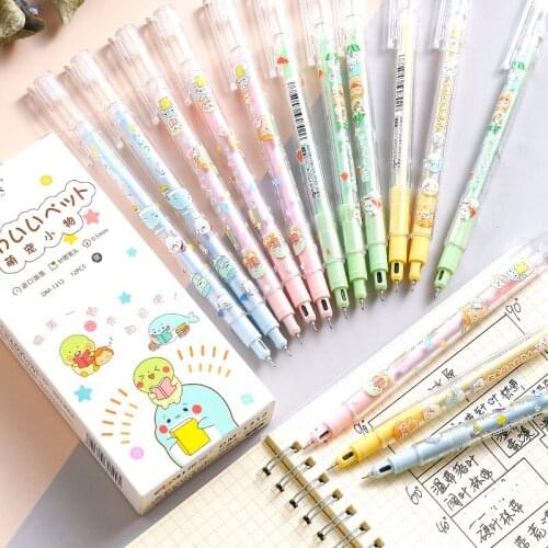 48 pcs/lot Cartoon Animal Gel Pen Cute 0.5mm black Ink Signature Pens Promotional Gift Office School Supplies