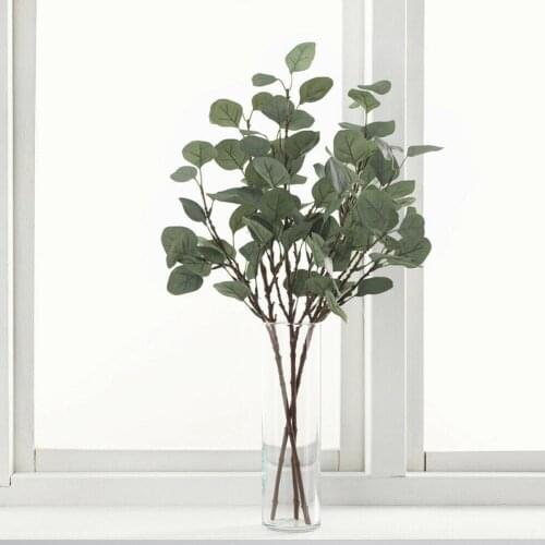 1 Pcs Artificial Eucalyptus Leaves Stems Bulk Artificial Greenery Stems Faux Face Silver Dollar Eucalyptus Plant Branch