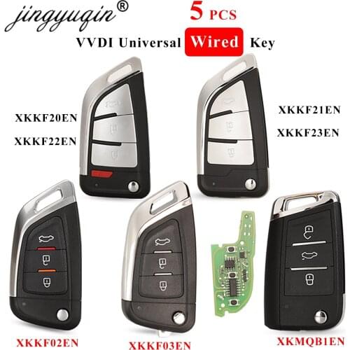 Jingyuqin 5pcs/lot for XHORSE VVDI Universal Remotes Wired Key XKKF02EN /XKMQB1EN /XKKF03EN /XKKF20EN /XKKF21EN 3/4 Buttons