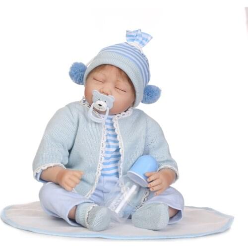 Bebe-reborn 22inch brand soft silicone dolls reborn toys for kids gift rooted hair cotton body bonecas reborn Toys For Girl