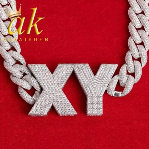 Custom Name Box Pendant for Men Rock Street Real Gold Plated Letter Jewelry