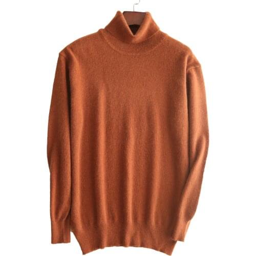 Men Sweaters 100% Cashmere and Wool Knitted Pullovers 2019 New Fashion Turtleneck Woolen Soft Man Jumpers Free Shipping