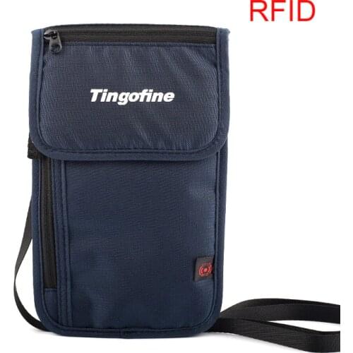 Nylon Anti-Theft Travel Passport Neck Bag RFID Blocking Phone Wallet Pouch for Men and Women Mini Crossbody Bag