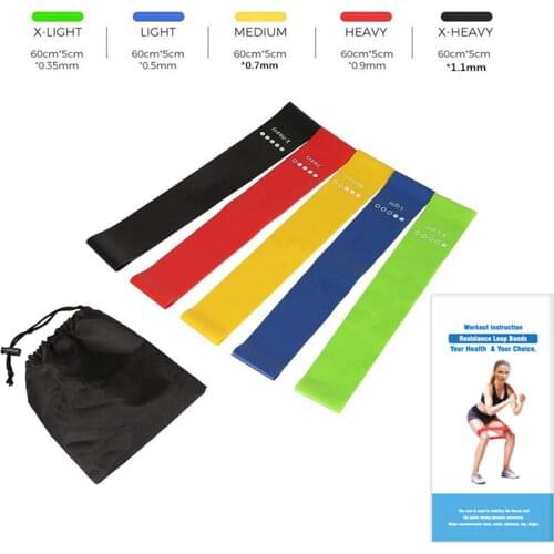 Newest 5 Pieces Yoga Stretching Belt Elastic Yoga Belts Fitness Resistance Band for Home Fitness Center