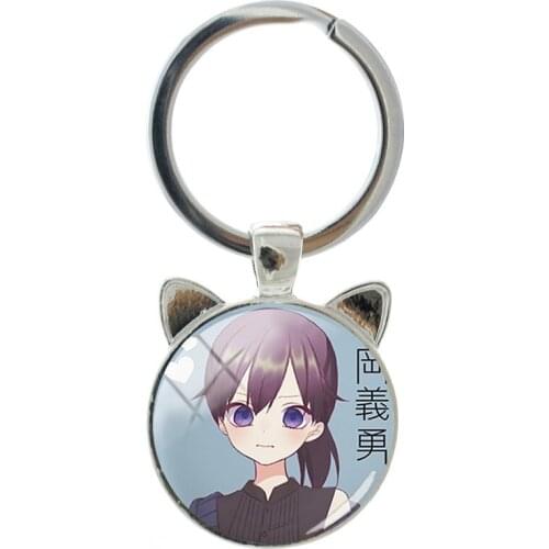 NEW Anime Ghost Face Blade Model Handmade Silver-plated Cat Ear Keychain Mens and Womens Bag Keychain Jewelry
