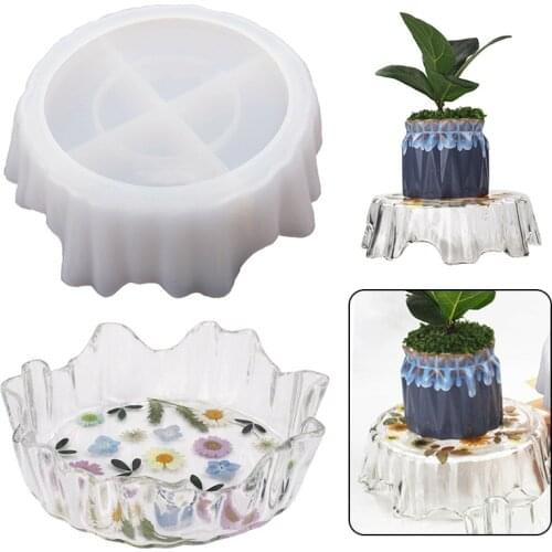New Silicone Jewelry Storage Dish Resin Casting Mold Vase Holder Epoxy Mould Plant Trays For Home Desktop Decoration