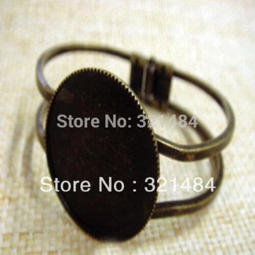 Wholesale 100pcs Antique bronze brass 30mm Round Bangle Bracelet Blank Base Tray Bezel Cabochon Setting