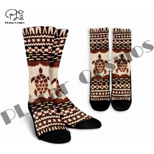 PLstar Cosmos Newest Tribe Flag Hawaii Tattoo Funny Unique Harajuku Streetwear Sock Funny 3dPrint Unisex Man/Woman Casual Style1