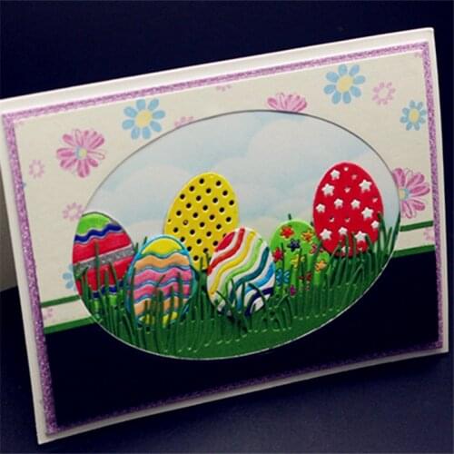 Easter Eggs Grass Border Metal Cutting Dies for DIY Scrapbooking Album Paper Cards Decorative Crafts Embossing Die Cuts