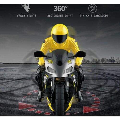 1/6 2.4G 6 A-xis RC Remote Control Stunt Drifting Motorcycle Motorbike LED Sound Model Kids Toy