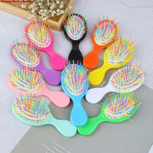 Baby Boys Girls Hair Comb Candy Color Plastic Hair Brush Child Portable Travel Anti-static Comfortable Head Massager Combs