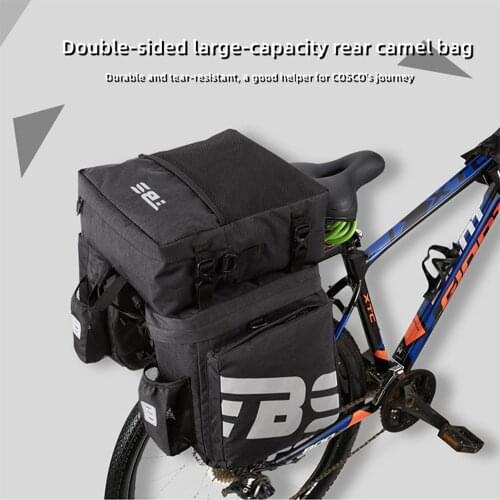 Bicycle Saddle Bag 50L Cycling Storge Bag Pannier Rain Cover Mountain Bike Cycling Rear Back Seat Trunk Bags Bike accessories