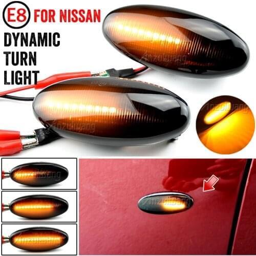 For Nissan Navara D22 NP300 1998-05 Datsun Frontier Fiera PickUp Terrano Skystar LED Dynamic Turn Signal Light Side Marker Lamp