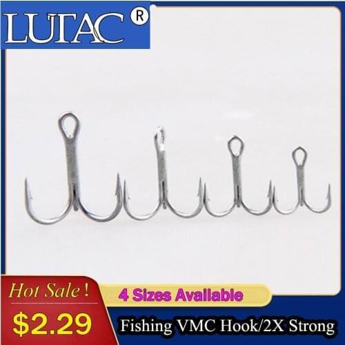 Lutac Hot Sale VMC Treble Hooks Carbon Stabilizes 5PCS/BOX Fishing Accessories