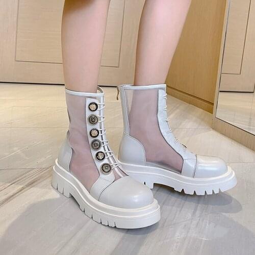 2020 Cross Tied Summer and Autumn Shoes for Women Platform Fashion Quality Thick Heels Pumps Office Lady Shoes Woman