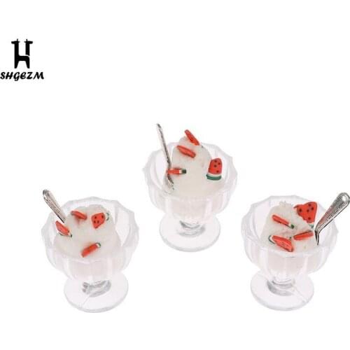 1:12 Dollhouse Miniature Mini Ice Cream Cups Model Pretend Play Food Accessorie Suitable For Playing House Miniature Dolls