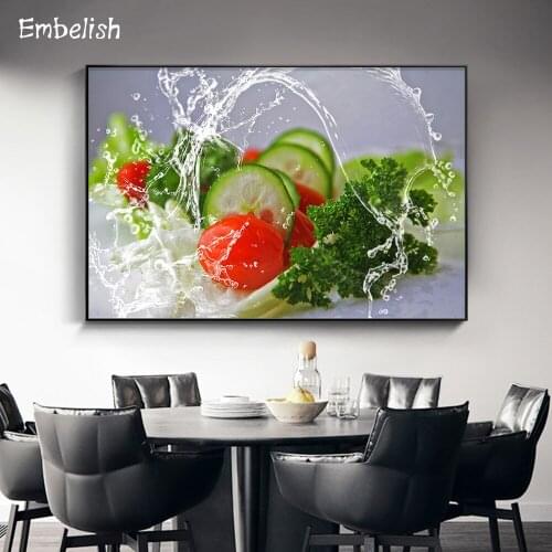 1 Pieces Watering Vegetables And Fruits Modern Home Kitchen Decor Posters HD Print Canvas Oil Paintings For Living Room Picture