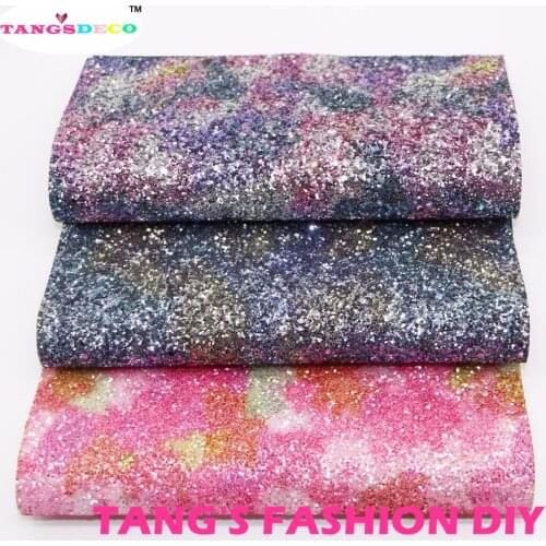 15pcs--20X22CM DIY Hair Bow Material High Quality Top-level Mix Color Chunky Glitter PU Synthetic Faux Leathers