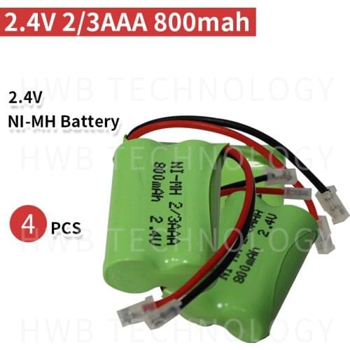 4PCS/lot New Ni-MH 2/3AAA 2.4V 500mAh Ni-MH 2/3 AAA Rechargeable Battery Pack With Plugs For Cordless Phone Free Shipping