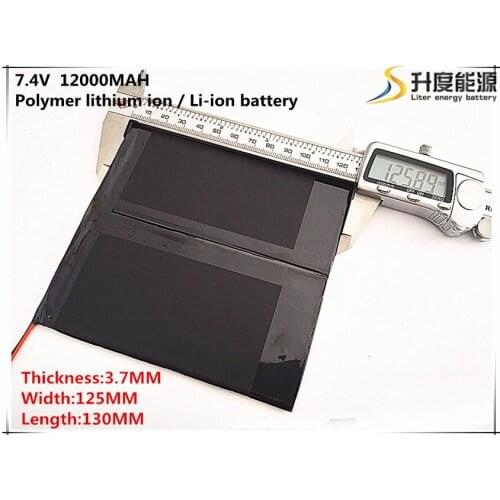 7.4V 12000mAh 37125130 Lithium Polymer Li-Po li ion Rechargeable Battery cells For Mp3 MP4 MP5 GPS