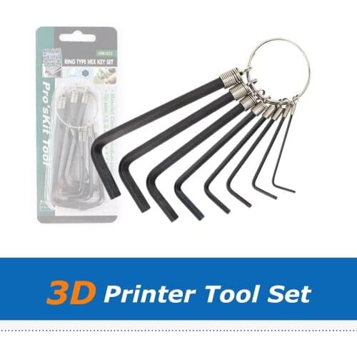 8pcs Mini Hex Key Wrench Hexwrench 1.5mm/2mm/2.5mm/3mm/4mm/5mm/5.5mm/6mm 3D Printer Parts Tool Set